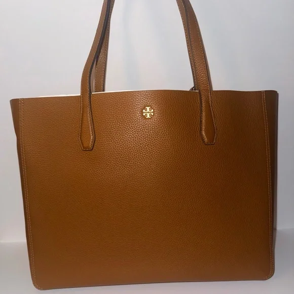 Tory Burch Tan Pebble Leather Tote with Pouch - Picture 5 of 9